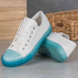 SHELOVET Baskets à semelle colorée blanche 2
