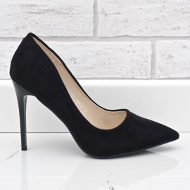 Escarpins classiques noirs en daim écologique YJS82188 le noir 1