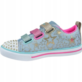 Chaussure Skechers Sparkle Lite-Stars The Limit Jr 314036L-LBMT bleu rose doré 1