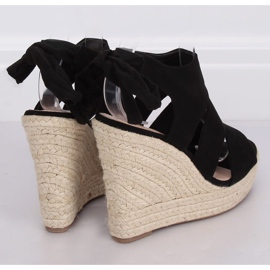 Espadrilles noires sur compensées 77-77 Noir le noir 1