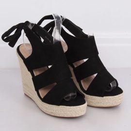 Espadrilles noires sur compensées 77-77 Noir le noir 2