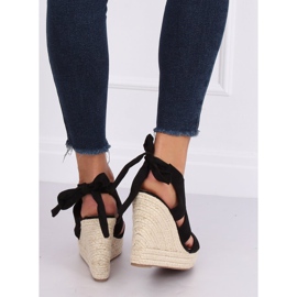 Espadrilles noires sur compensées 77-77 Noir le noir 4