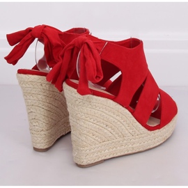 Espadrilles rouges sur compensées, rouge 77-77 Rouge 1