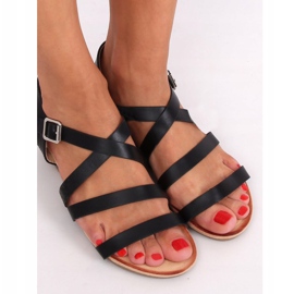 Sandales noires sur talon compensé S060064 Noir le noir 1