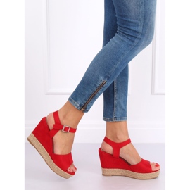 Sandales compensées rouges 9R195 Rouge 2