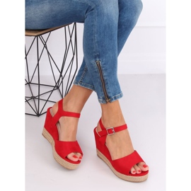 Sandales compensées rouges 9R195 Rouge 1