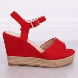 Sandales compensées rouges 9R195 Rouge 4