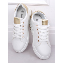 Baskets femme blanches L8035 Or 1