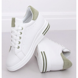 Baskets femme blanches L8035 Vert 2
