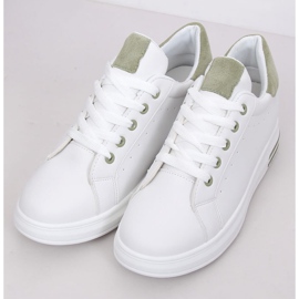 Baskets femme blanches L8035 Vert 1