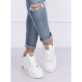 Baskets femme blanches L8035 Vert 3