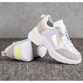 SHELOVET Baskets confortables sur la plate-forme blanche multicolore 2