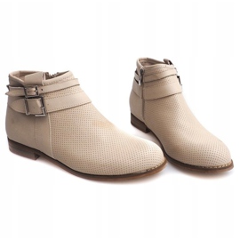 Boots ajourées à fermeture éclair H208 Beige 2