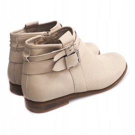 Boots ajourées à fermeture éclair H208 Beige 3
