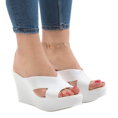 Chaussons blancs à talons Meliski IR-70 blanche 1