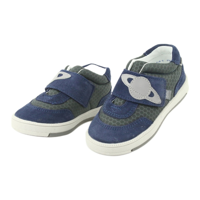 Bartek Chaussures de sport en cuir bleu bébé gris 3