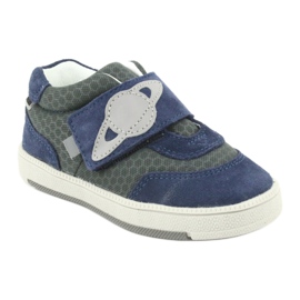 Bartek Chaussures de sport en cuir bleu bébé gris 1