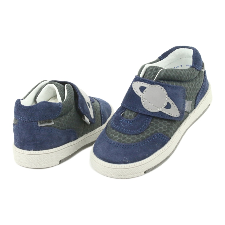 Bartek Chaussures de sport en cuir bleu bébé gris 4