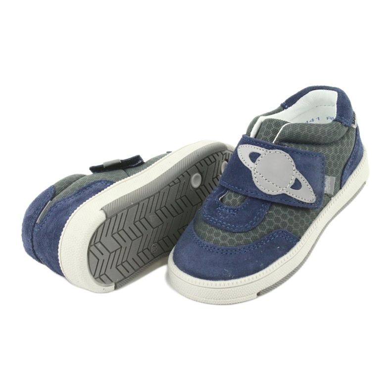 Bartek Chaussures de sport en cuir bleu bébé gris 5