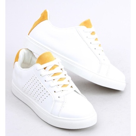 Baskets femme blanches WB807 BLANC / JAUNE 3