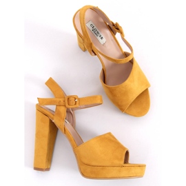 Sandales talons hauts miel 9R16 Jaune 3
