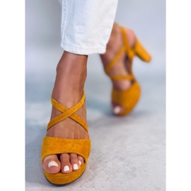Sandales talons hauts miel 9272 Amarillo jaune 3