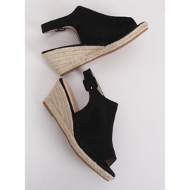 Espadrilles noires sur compensées F3303 Noir le noir 4