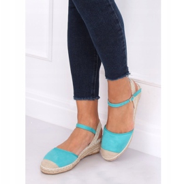 Espadrilles compensées menthe LLI-3M85 Vert multicolore 3