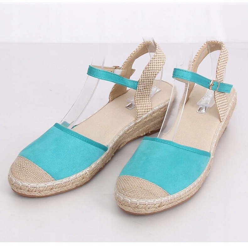 Espadrilles compensées menthe LLI-3M85 Vert multicolore 1