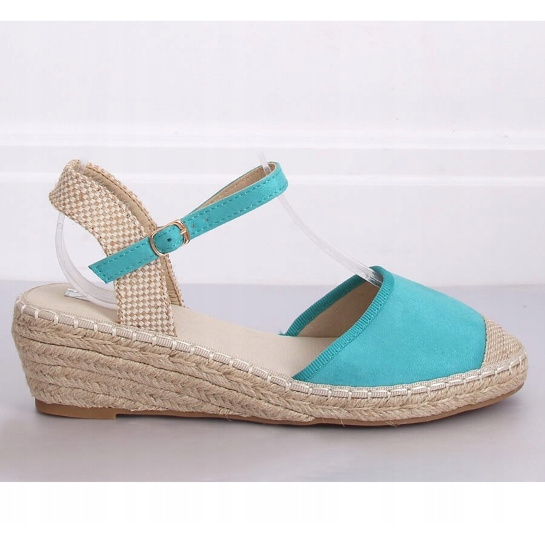 Espadrilles compensées menthe LLI-3M85 Vert multicolore 2