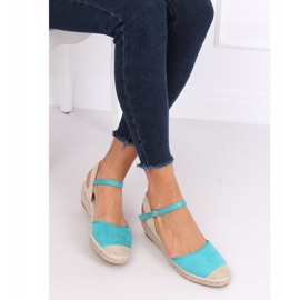 Espadrilles compensées menthe LLI-3M85 Vert multicolore 4