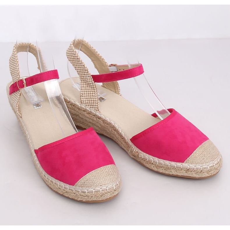 Espadrilles sur compensées fuchsia LLI-3M85 Fuchsia rose 1