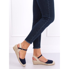 Espadrilles compensées, bleu marine LLI-3M85 Bleu 3