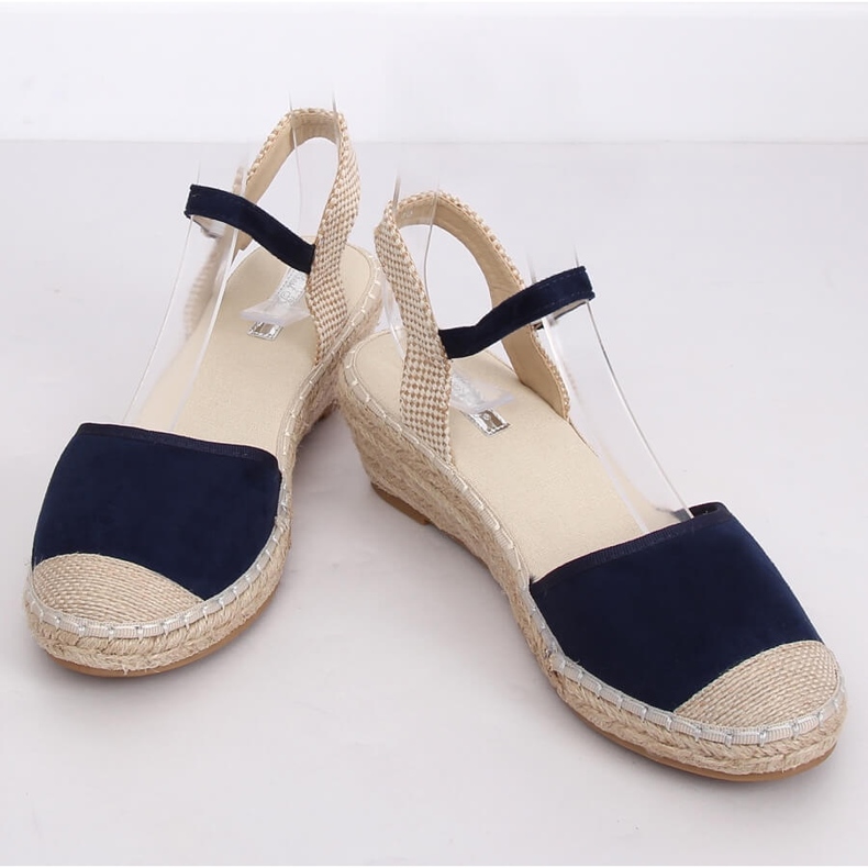 Espadrilles compensées, bleu marine LLI-3M85 Bleu 1