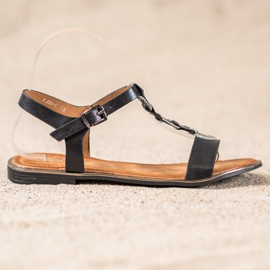 Small Swan Sandales noires confortables 2