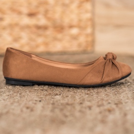 Clowse Ballerines confortables en daim brun 1