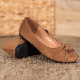 Clowse Ballerines confortables en daim brun 2