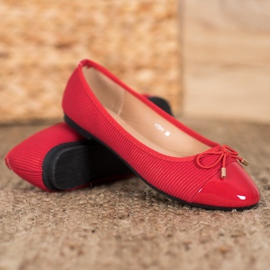 Fama Ballerine à fines rayures rouge 2