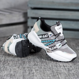 Bona Baskets en maille d'amour blanche le noir 2 Bona Baskets en maille d'amour blanche le noir 2