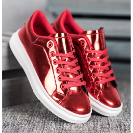 Bona Chaussures brillantes sur la plate-forme rouge 1