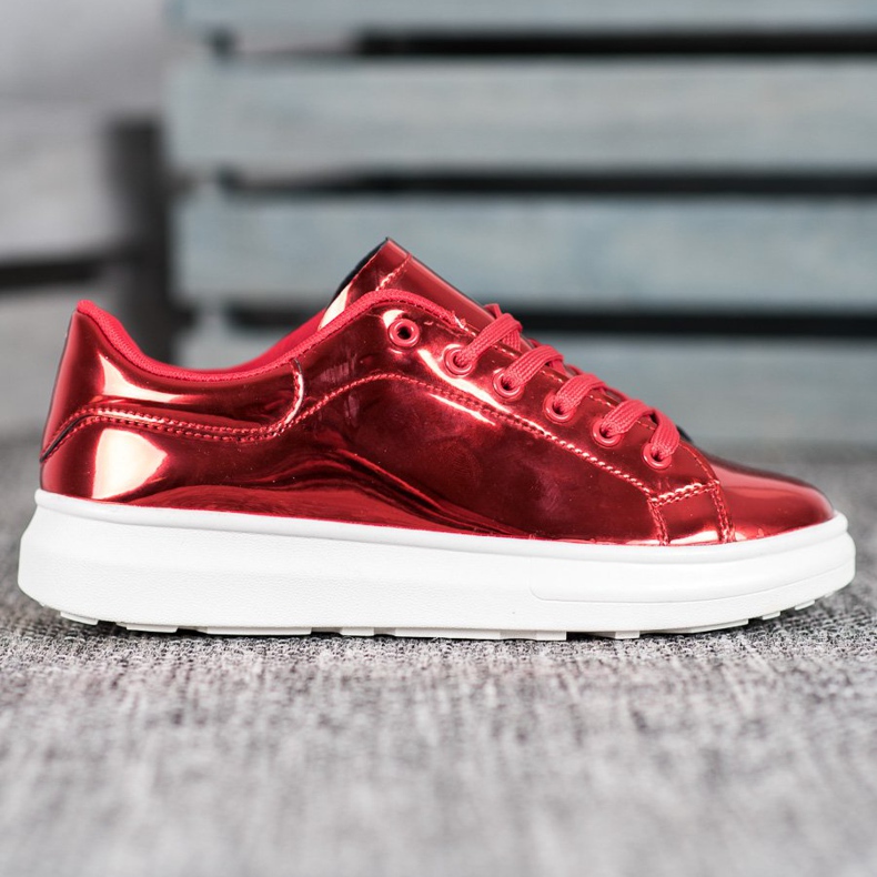 Bona Chaussures brillantes sur la plate-forme rouge 2
