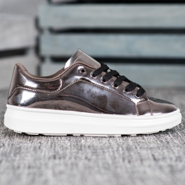 Bona Chaussures brillantes sur la plate-forme brun multicolore 2