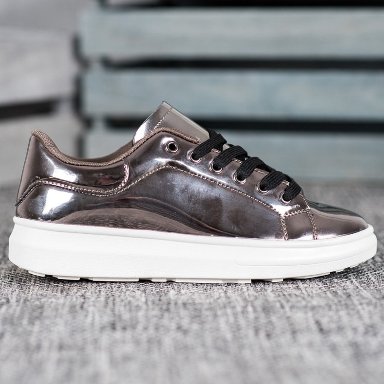 Bona Chaussures brillantes sur la plate-forme brun multicolore 2