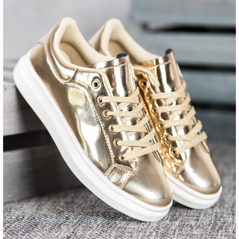 Bona Chaussures brillantes sur la plate-forme jaune 1