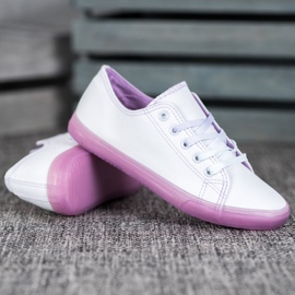 SHELOVET Baskets à semelle violette blanche 2