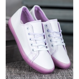 SHELOVET Baskets à semelle violette blanche 1