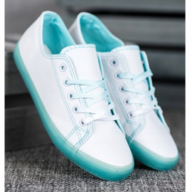 SHELOVET Baskets à semelle bleue blanc 1