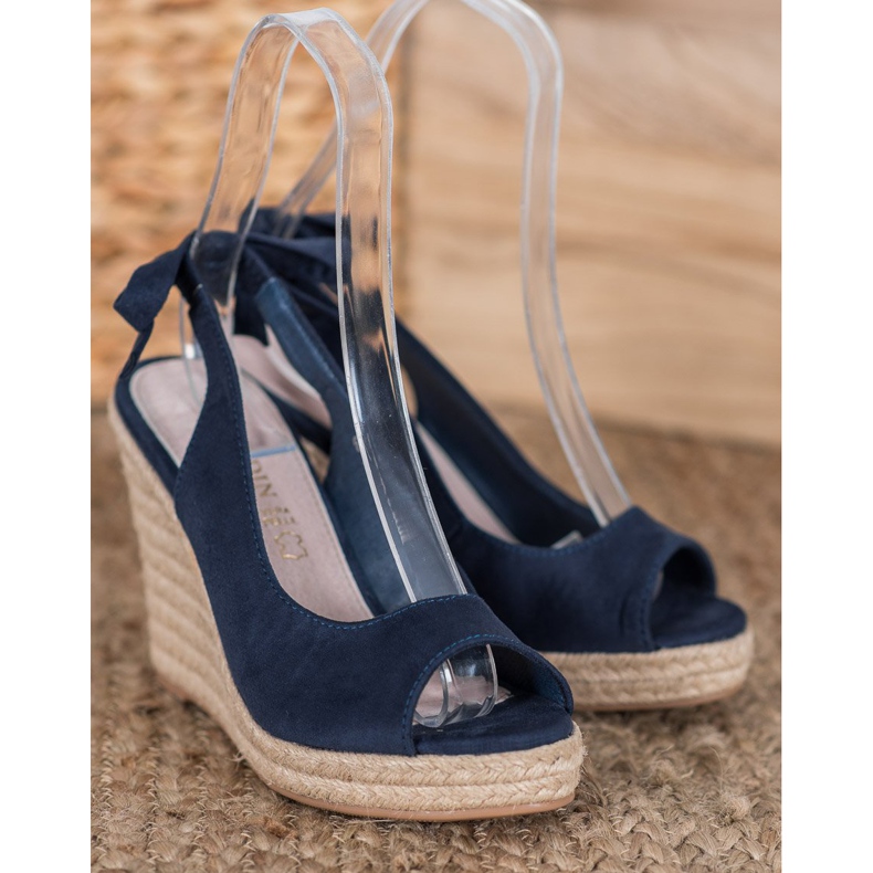 Goodin Sandales espadrilles nouées bleu marine 1
