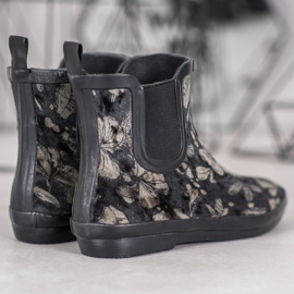 Kylie Bottes en daim à fleurs le noir 2