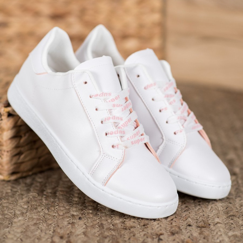 SHELOVET Super chaussures de sport blanc rose 1